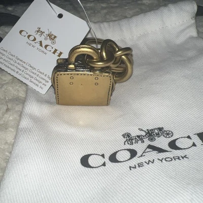 NWT COACH ROGUE BRASS KEY FOB RARE - Image 1 of 4