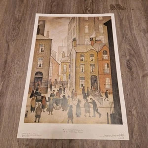 Vintage L.S Lowry Hawkers Cart Print Circa 1970s Mainstone Publications Rare - Picture 1 of 8