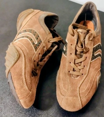 Geox Respira Ladies' Brown Solid Suede Leather Sneakers. US Size 10.5 - Image 1 of 4