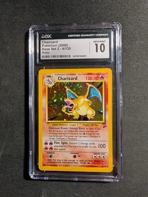 Charizard 4/130 Base Set 2 Holo CGC 10 *SWIRL* - Image 1 of 2