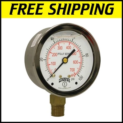 2.5" Dial Size Drinking Water Pressure Gauge - Accurate & Pulsation Resistant - Image 1 of 2