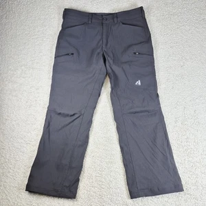 Eddie Bauer Fleece Lined Pants Mens 36x30 Tech Gray Hiking Outdoor Nylon Spandex - Picture 1 of 14
