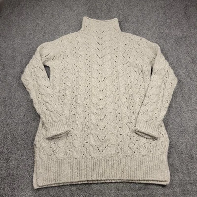 Suéter Ralph Lauren Etiqueta Púrpura Tejido con Cable Aran Cachemira Cuello Embudo SM $1990 Foto 1 de 4