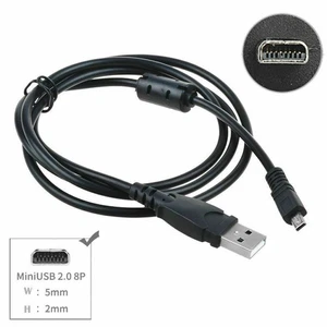 USB Type A Male to Mini-B 8-Pin Male Cable For Pentax Panasonic Nikon Camera - Picture 1 of 2
