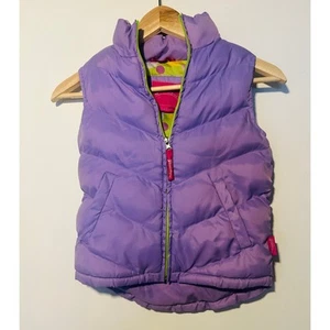 Girls Puffy Vest Purple Zip Up Jacket | Winter Outerwear | Size 5 - Picture 1 of 4