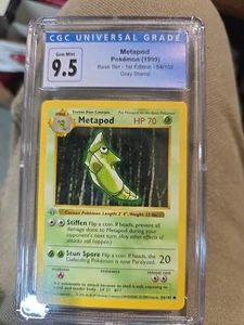 Juego de cartas coleccionables Pokémon Metapod Base Set 1ª edición Shadowless #54/102 sello gris - Imagen 1 de 2