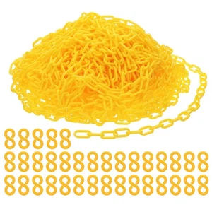 Plastic Chain Links, 200 Feet Safety Chains, Yellow Plastic Chains Large Plas... - Picture 1 of 7