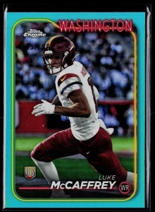 2024 Topps Chrome #244 Luke McCaffrey Aqua Refractor - Picture 1 of 2
