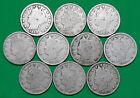 Ten Liberty V Nickels-Nice Variety of Dates!