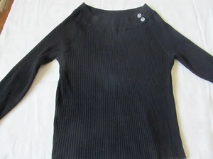 WOMEN KNITTED SWEATER JOSEPHINE CHAUS XL BLACK 72% SILK LONG SLEEVES HAND WASH - Picture 1 of 7