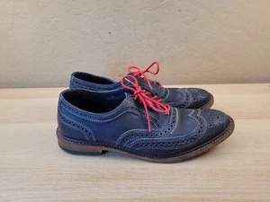 Allen Edmonds Neumok Blue Leather Wingtip Oxfords Dress Shoes Size 8D 4065 - Picture 1 of 10