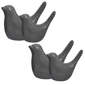 Ceramic Figurines Birds Showpiece For Office Desk Grey Color Pack Of 4 - Bild 1 von 3