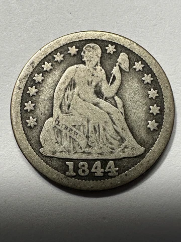 1844 10c Seated Liberty Silver Dime Very Rare Key Date. #3010 Cover