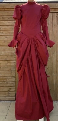 Handmade Victorian style Women girls Dress long sleeve, side drapes, size 4-30 - Image 1 of 4