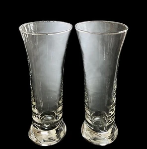 Set of 2 Libbey Flare Heavy Bottomed Flared Pilsner Beer Glasses 11 Ounce EUC - Picture 1 of 7