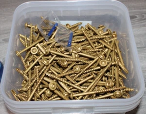 Caja COMPLETA 5/16" -x 4" Estrella T-30 Tornillos de Retraso de Construcción (Exterior-Beige Bronceado - Imagen 1 de 13