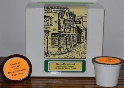 AMERICAN VINTAGE COFFEE Decaf. Italian Amaretto Dessert Coffee 10 Medium Bold K-Cups