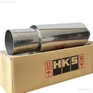 HKS HI-POWER UNIVERSAL SINGLE EXHAUST MUFFLER Inlet 2.5 Outlet 4.0 Inches - Picture 1 of 8