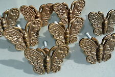 8 heavy Butterfly handles solid Brass PULL knobs kitchens antiques 2 " knobs B 