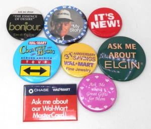 Walmart Vintage Employee Badge Button Pin Lot Uniform Flair Promo Ask Me Pinback - Picture 1 of 17