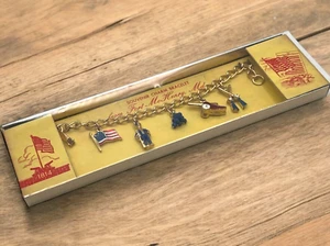 Goldfarbenes Bettelarmband Fort Mc Henry MD Patriotische Flagge Solider Souvenir - Bild 1 von 9