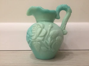 Vintage 1970's Avon Turquoise Green Milk Glass Pitcher - Picture 1 of 5