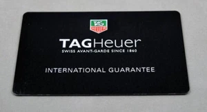 TAG HEUER Watch International Warranty Card For Collectors (no booklet) - Picture 1 of 2