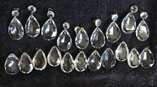 20 Antique Vtg Crystal Glass Tear Drop Faceted Chandelier Prisms Not Matching 