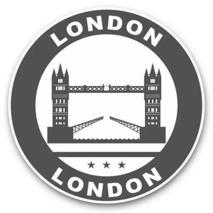 2 x Vinyl Stickers 20cm (bw) - London UK England Tower Bridge UK #40267 - Afbeelding 1 van 8