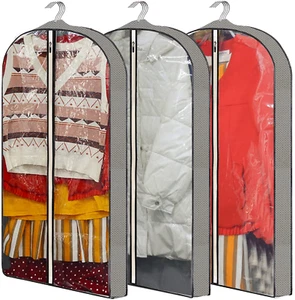 40'' Clear Garment Bags (3 Pack) – Suit Covers with Gussets for Closet & Travel - Picture 1 of 12