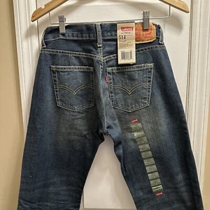 Levis 514 Boys Straight Leg Slim Fit Size 8 Husky 28x23 Med Blue - Picture 1 of 8