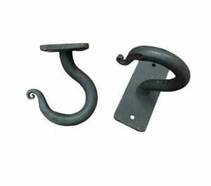 Decorative Metal Ceiling Mount Hook Black Finish -Price per Each Hook - Picture 1 of 1