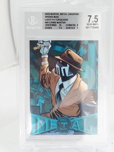 2021 Marvel Metal Universe Spider-Man Light FX Turquoise #20 Crime Master 13/50 - Picture 1 of 3