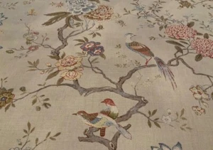 GP&J Baker UK Oriental Bird R1398 olive stone colorway 1 full yard NEW - Picture 1 of 4