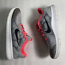 Nike Free RN Running Shoes Youth Size 6.5Y cm 24.5 Grey Pink 904258-001 PreOwned