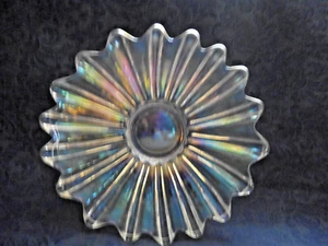 "TAZÓN CELESTIAL IRIDISCENTE DE VIDRIO FEDERAL DE COLECCIÓN MCM ACANALADO STARBURST - Imagen 1 de 5