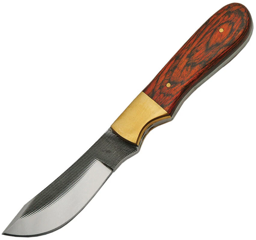 Aserradero 7.25" Pakkawood Skinner archivo de acero hoja fija cuchillo con funda de cinturón  Foto 1 de 1