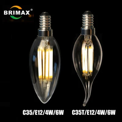 BRIMAX Dimmable E12 LED Candle Light Bulbs Vintage Chandelier Bulbs 2700K, 6pack - Image 1 of 4