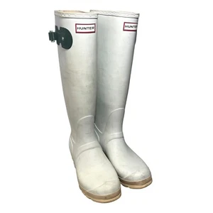 Hunter Original Women's Tall White Rubber Waterproof Rain Boot Size 8 - Picture 1 of 12