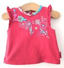 Baby Girls MAMAS & PAPAS Hot PINK Floral Applique and Print TEE Top 3-6 months