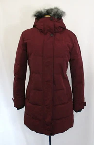 Wantdo Women's Hooded Coat Jacket Faux Fur Trim Maroon Size Small - Picture 1 of 10