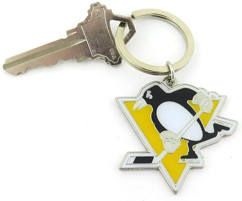 PITTSBURGH PENGUINS STEEL LOGO CHARM KEYCHAIN KEYRING Cover