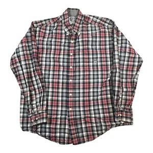 Cinch Men’s M Red Plaid Long Sleeve Button Front Shirt - Picture 1 of 5