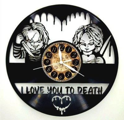 Chucky | Reloj disco vinilo | Arte de pared Halloween | Regalo único | ENVÍO GRATUITO Foto 1 de 3