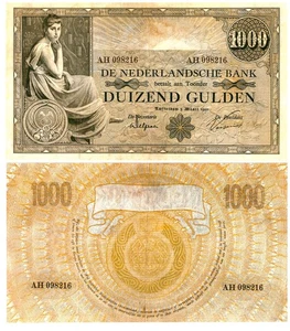 u Billete de reproducción Países Bajos 1000 florines 1921 Pick #42 3567R - Imagen 1 de 1