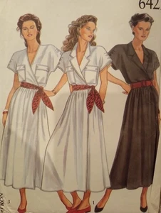UC Vintage Dress Sewing Pattern Vintage Wrap Dress Sewing Pattern Sz 8-18 6421 - Picture 1 of 2