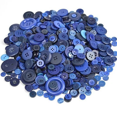 100Pcs Round Resin Buttons for Sewing Apparel DIY Craft Arts Handmade Mixed Size - Image 1 of 4