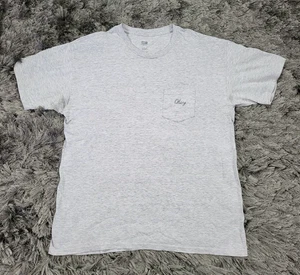 Obey Shirt Mens Large Gray Pocket Tee Casual Short Sleeve Streetwear Logo Cotton - Picture 1 of 12