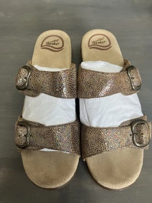 Sandalias Dansko Sophie Slide WMNS 39 Cuña Marrón Grano Iridiscente Cuero Sin Cordones Foto 1 de 4