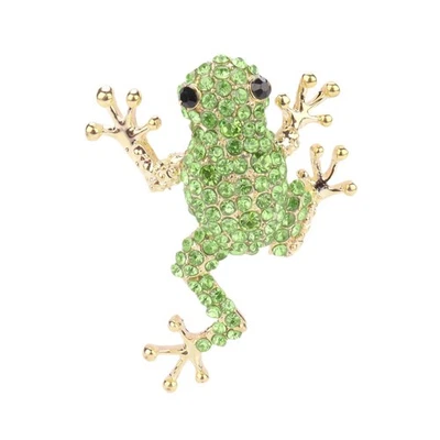 broche rana verde lindo insecto animal estrás vintage solapa prendedor moda divertido en Foto 1 de 4